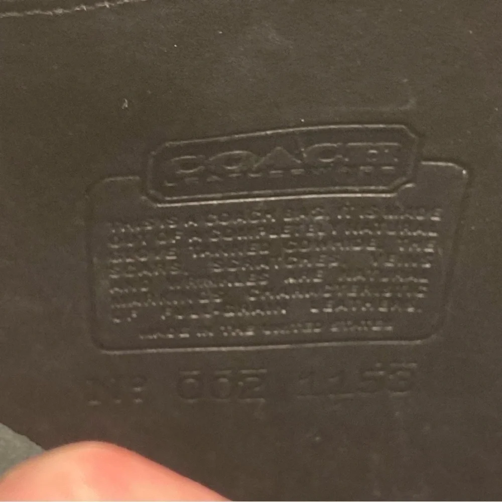 Coach vintage black leather compact pouch crossbody bag